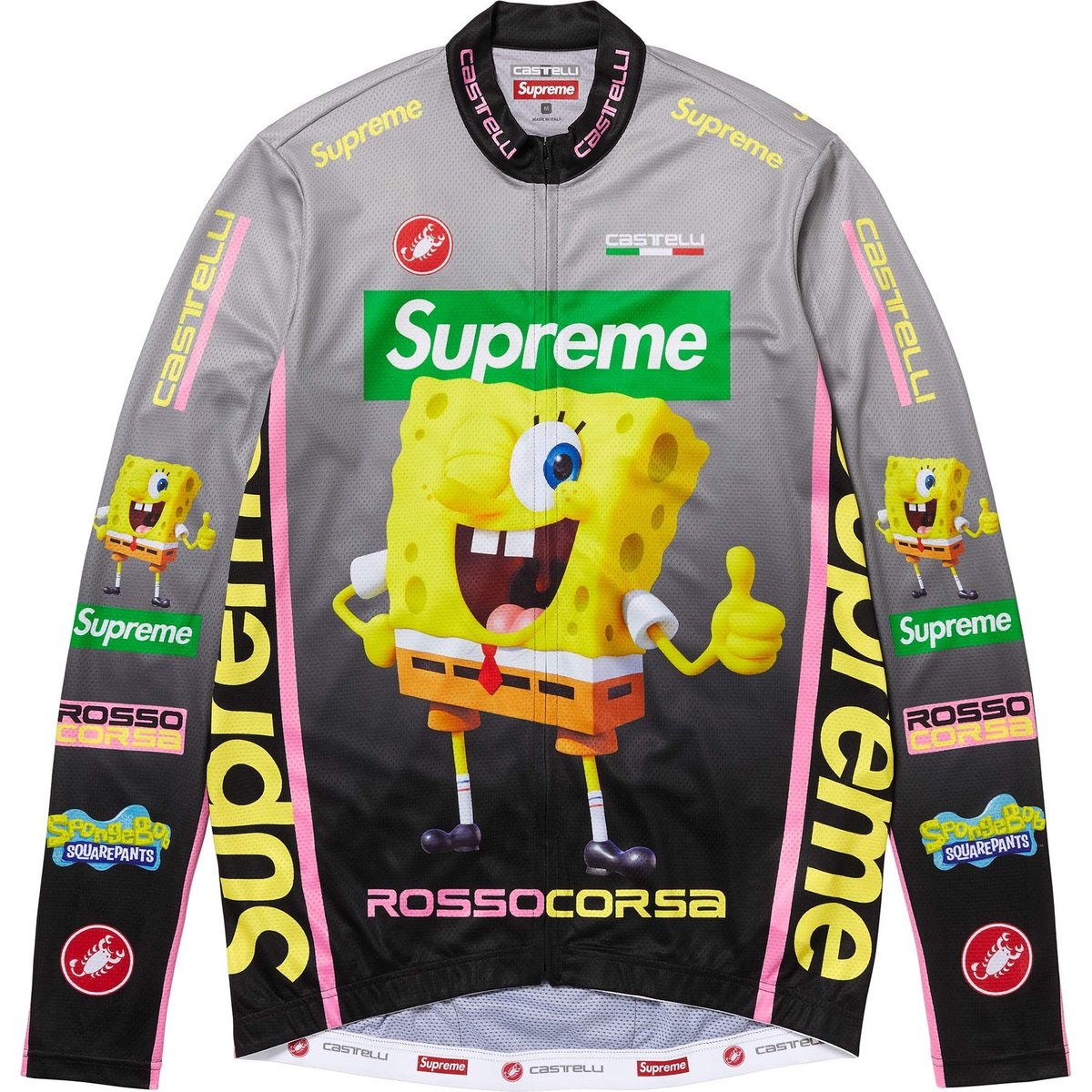 Details on Supreme SpongeBob SquarePants Castelli L S Cycling Jersey Black from spring summer
                                                    2025