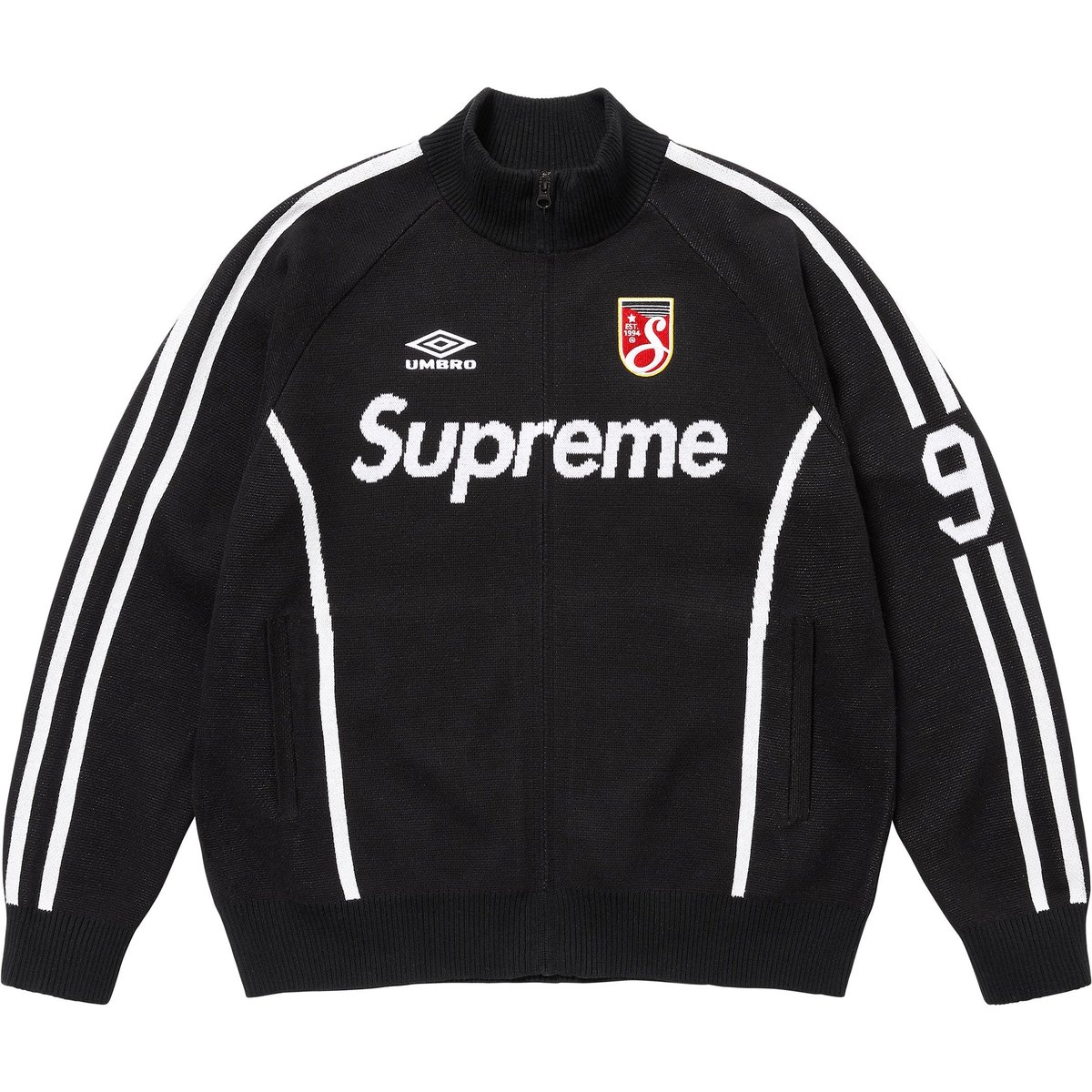 Details on Supreme Umbro Zip Up Sweater Black from spring summer
                                                    2025