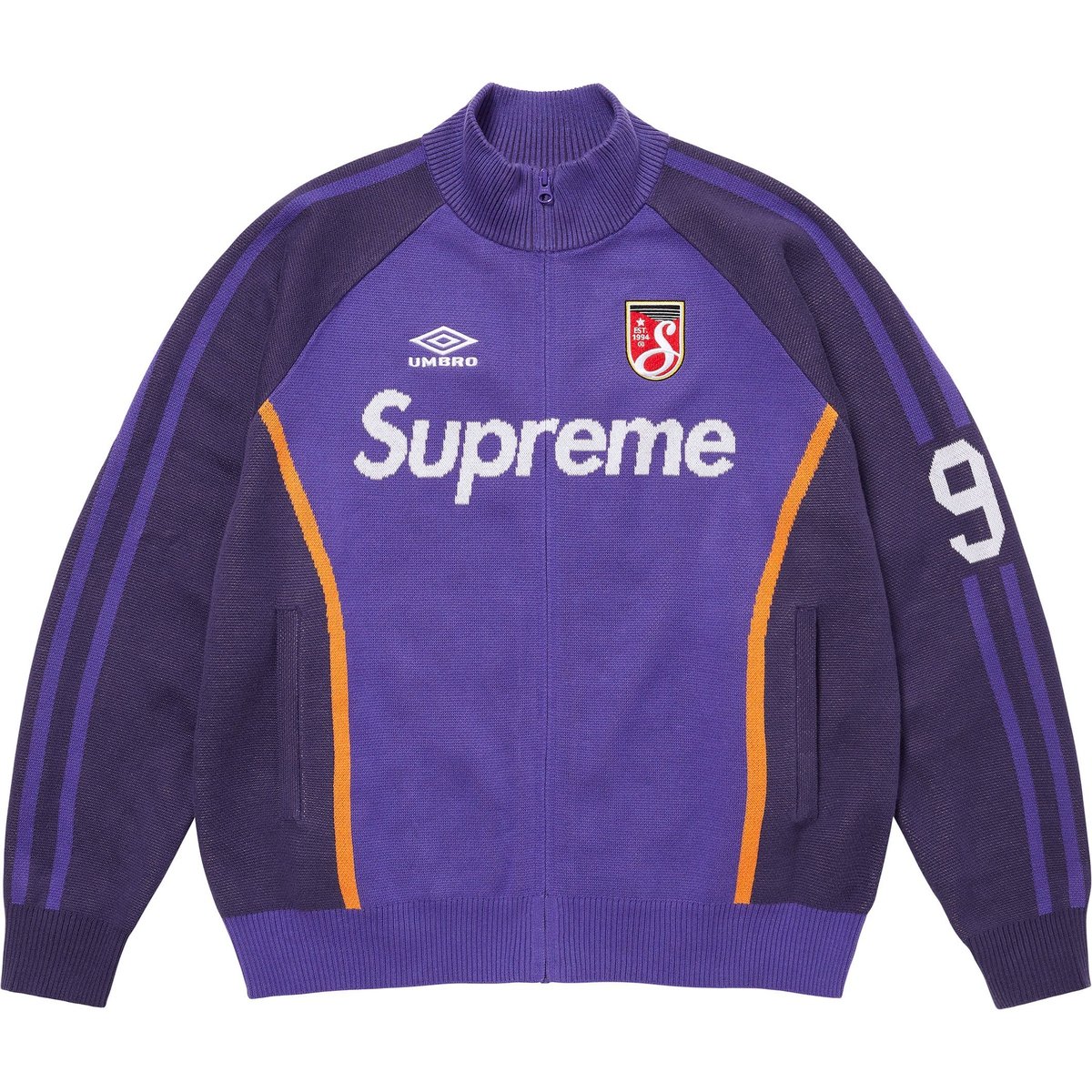 Details on Supreme Umbro Zip Up Sweater Purple from spring summer
                                                    2025