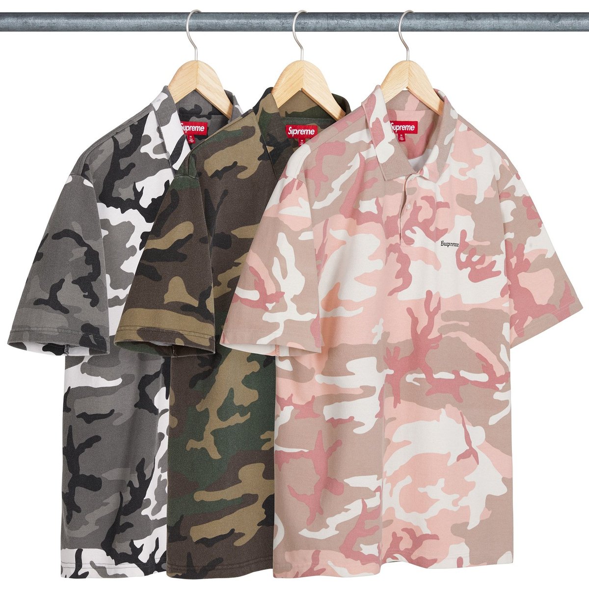 Supreme Washed Camo Polo for spring summer 25 season